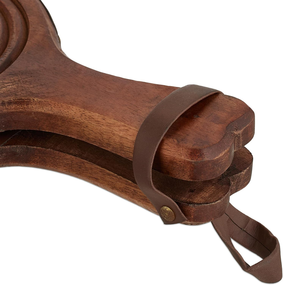 Relaxdays Blasebalg, Holz, Luftgebläse für Grill & Kamin, Länge: 47 cm, rustikales Design, Handblase