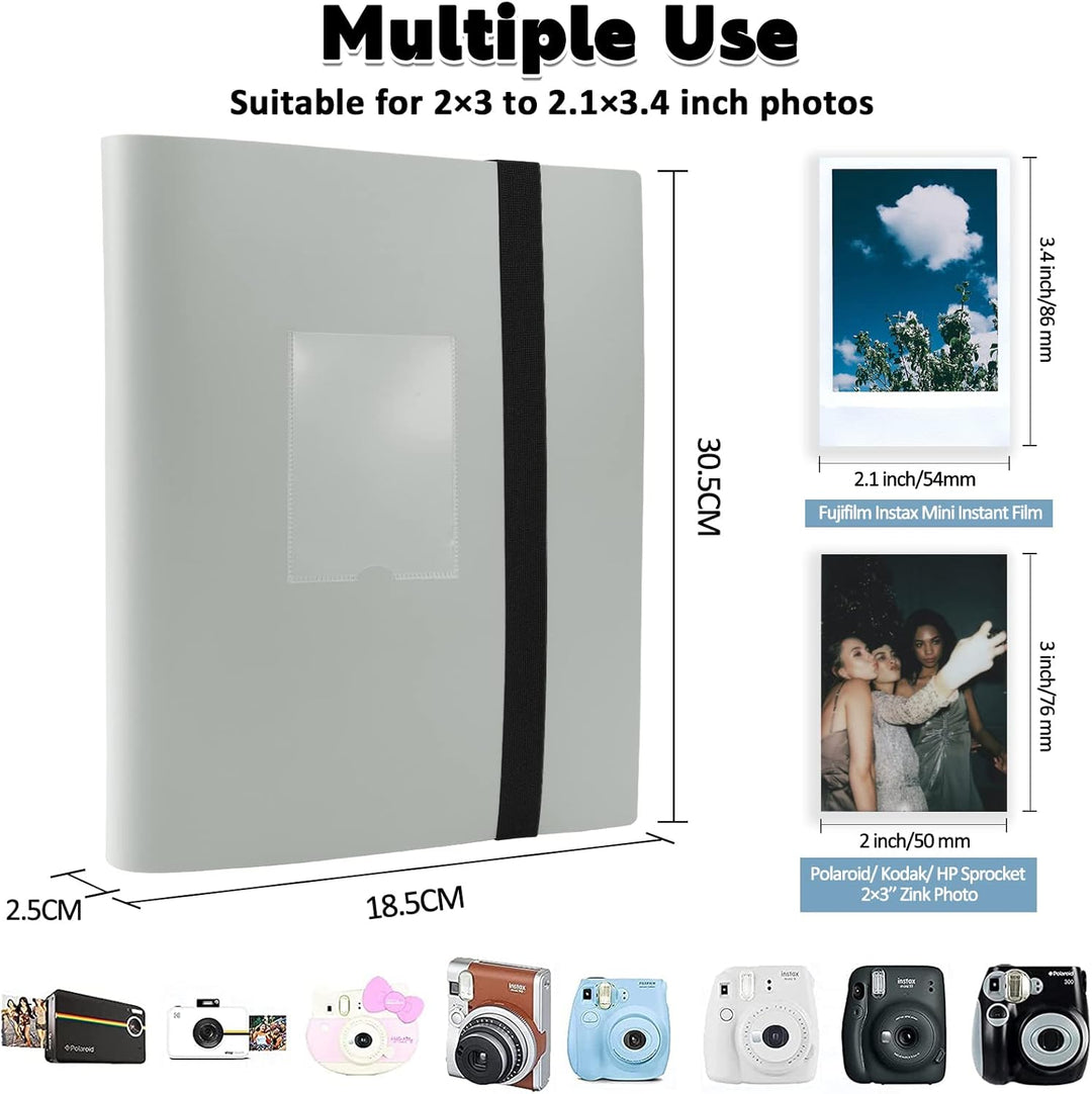 FORETOY Fotoalbum mit 432+1 Taschen für 3 Zoll Film - kompatibel mit Fujifilm Instax Mini 12 11 9 8
