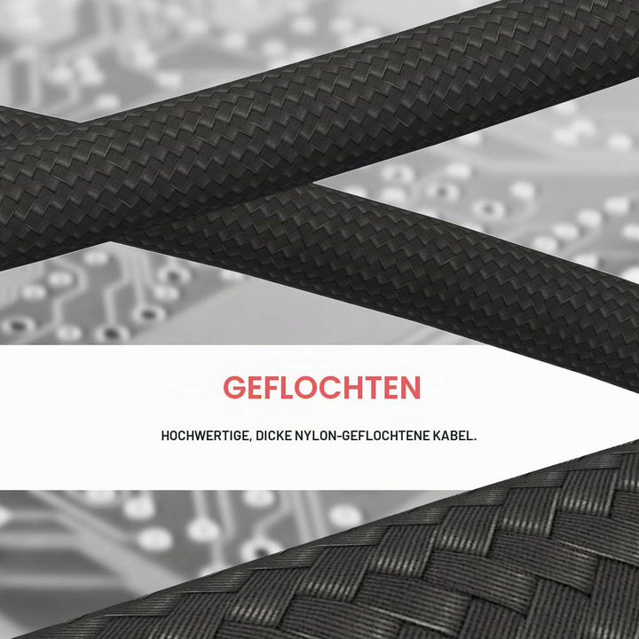 LINKUP - AVA PCIE 5.0 16Pin (12+4) mit Rechtswinkel zu 3x8Pin | 16AWG Umhüllt | Kompatibel mit RTX40