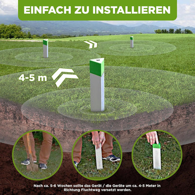 ISOTRONIC – batteriebetriebener Maulwurfvertreiber gegen Bodentiere wie Maulwürfe, Wühlmäuse, Ameise