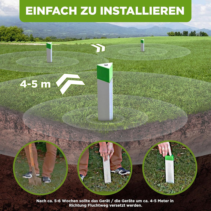 ISOTRONIC batteriebetriebener Maulwurfvertreiber | gegen Maulwürfe, Wühlmäuse, Ameisen, Schlangen UV