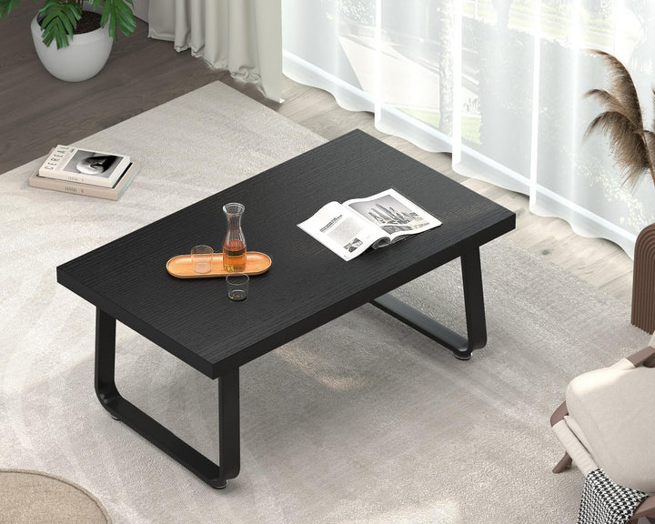 HSH Couchtisch, Wohnzimmertisch Tisch mit Metallgestell, Kaffeetisch für Wohnzimmer, Teetisch aus Ho