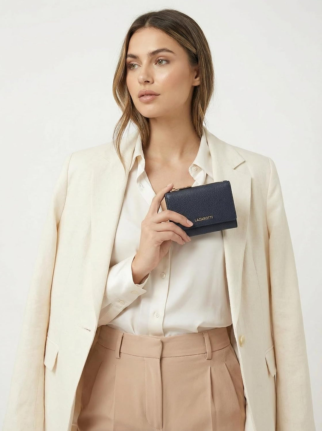 Lazarotti Bologna XL Leder Damen-Geldbörse | grosses Reissverschlussfach, 15 Kartenfächer, RFID-Schu