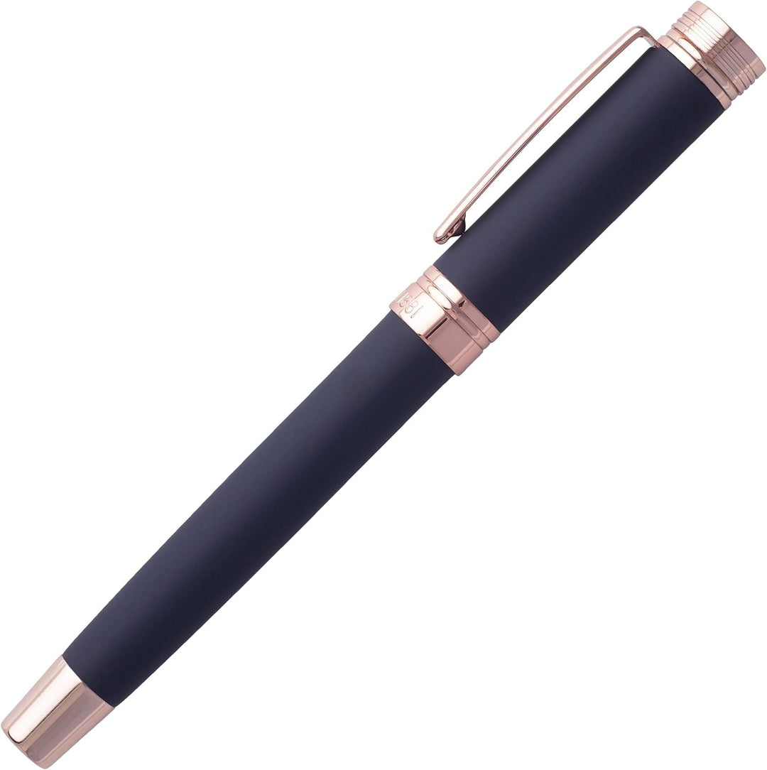 Cerruti Füllfederhalter Zoom Soft Navy in der Farbe Rose Gold mit blauer Tinte, NSG9142N