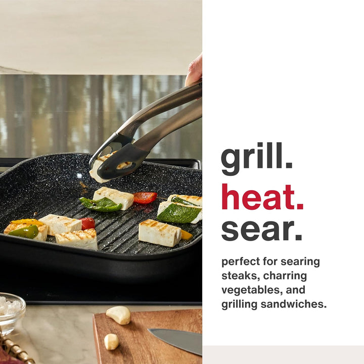 Zyliss Ultimate Keramik Grillpfanne Induktion 26x26 cm, Antihaft Gerillt Steakpfanne, Backofenfest,