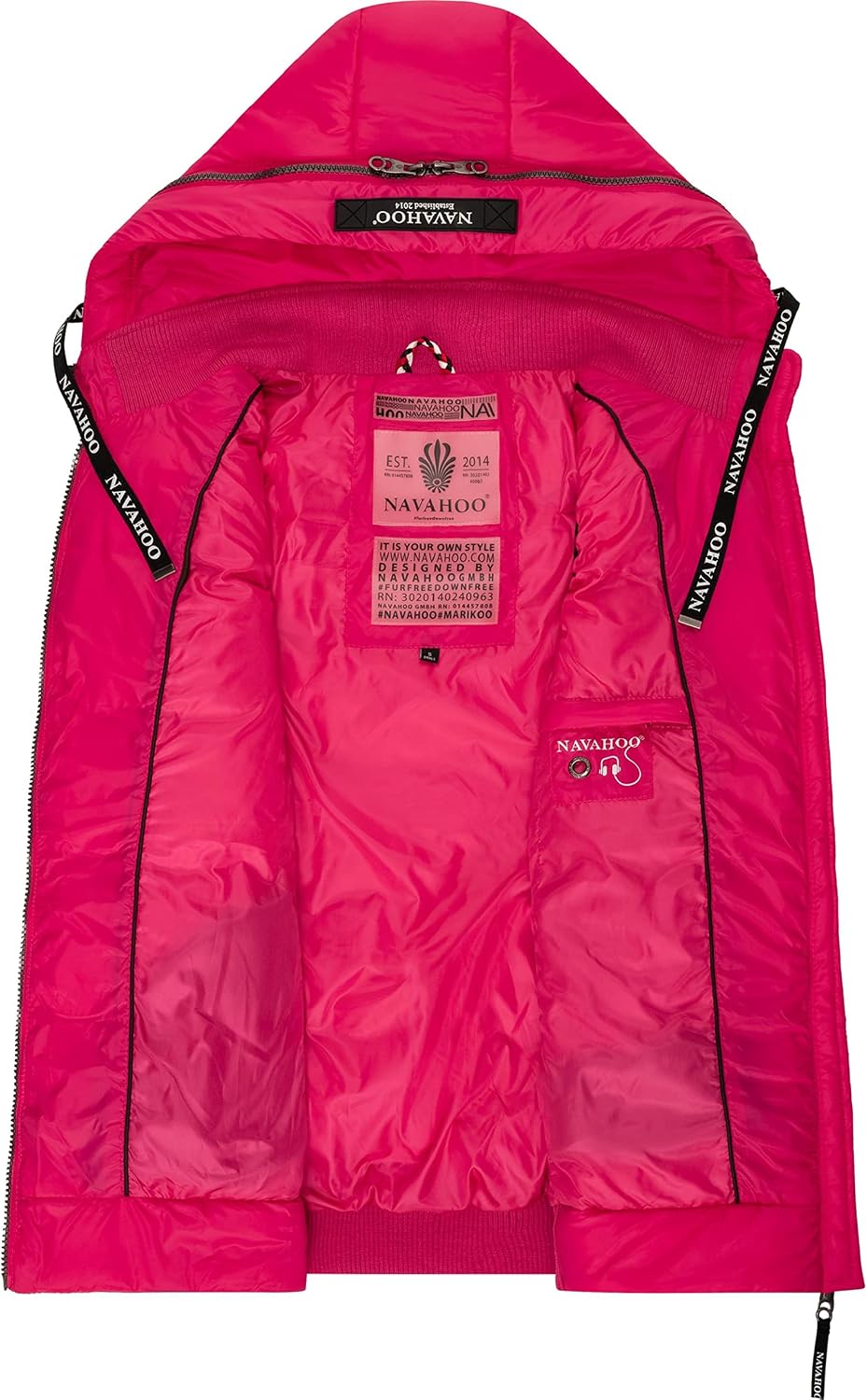 Navahoo Damen Steppweste leichte Outdoor-Weste Übergangsjacke mit Kapuze Kassidy XS-3XL XS Rosa, XS