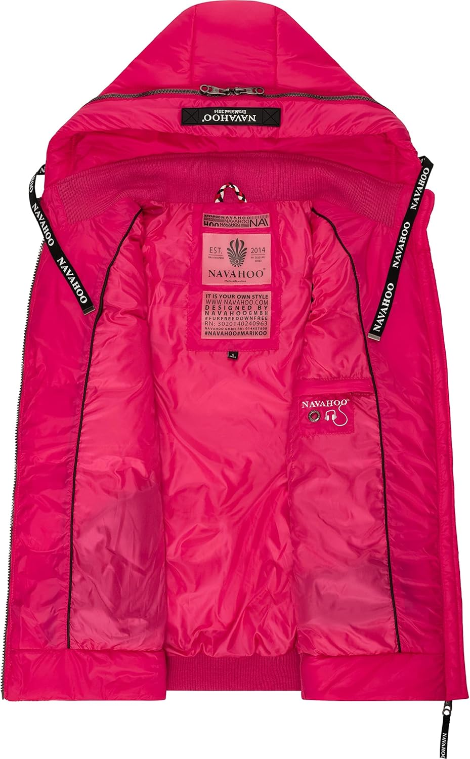 Navahoo Damen Steppweste leichte Outdoor-Weste Übergangsjacke mit Kapuze Kassidy XS-3XL XL Rosa, XL