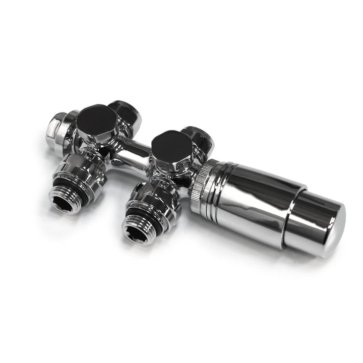 WITEN&NOCK Multiblock Set für Heizkörper Mittelanschluss Armatur Nabenabstand 50 mm Thermotstat Hahn