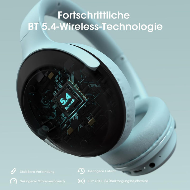 DOQAUS Kopfhörer Kabellos Bluetooth,70Std Kopfhörer Over Ear mit, Bluetooth 5.4 Kpfhörer mit Kabel,