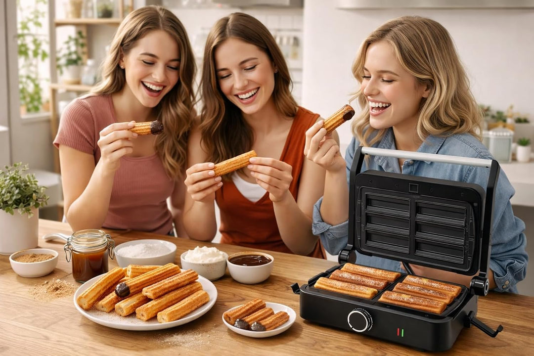 Syntrox SM-1000W-Toledo Churros Maker elektrisch – Churros Bäcker für zuhause – Antihaft Churrosplat