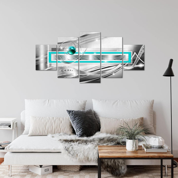 Runa Art Wandbilder Abstrakt 5 Teilig Bild auf Vlies Leinwand Deko Wohnzimmer Schlafzimmer Perlen Gr