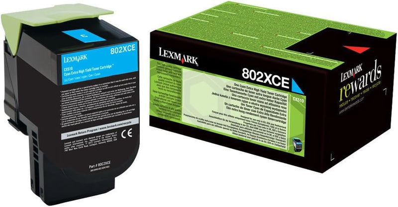 Lexmark 802Xce Toner Cyan Standardkapazitã¤T 4.000 Seiten 1er-Pack Corporate, 1914945