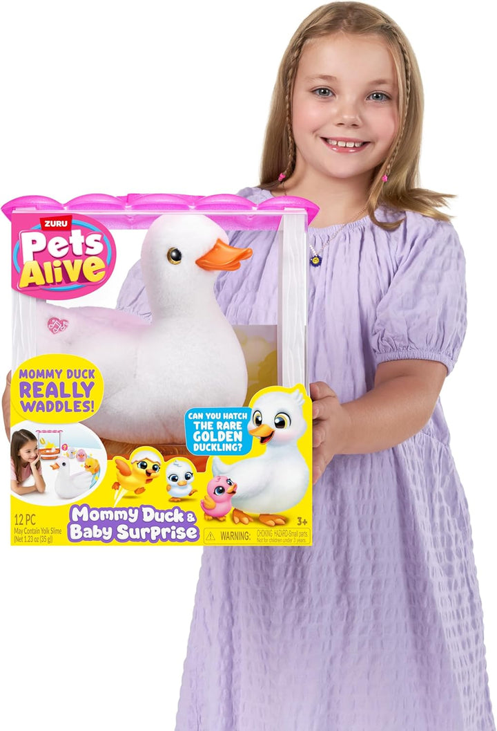 Pets Alive Mama Duck & Baby Surprise von ZURU Fürsorgliches Spielen Überraschung Schlüpfen Interakti