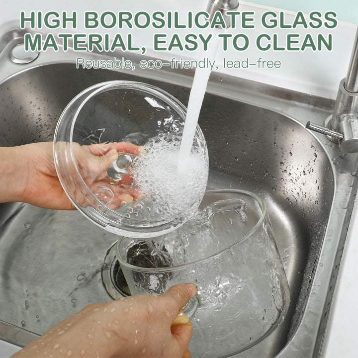 Garneck Hochwertiger Transparenter Glastopf Mit Deckel Und Doppelgriff Hitzebeständig Für Babynahrun