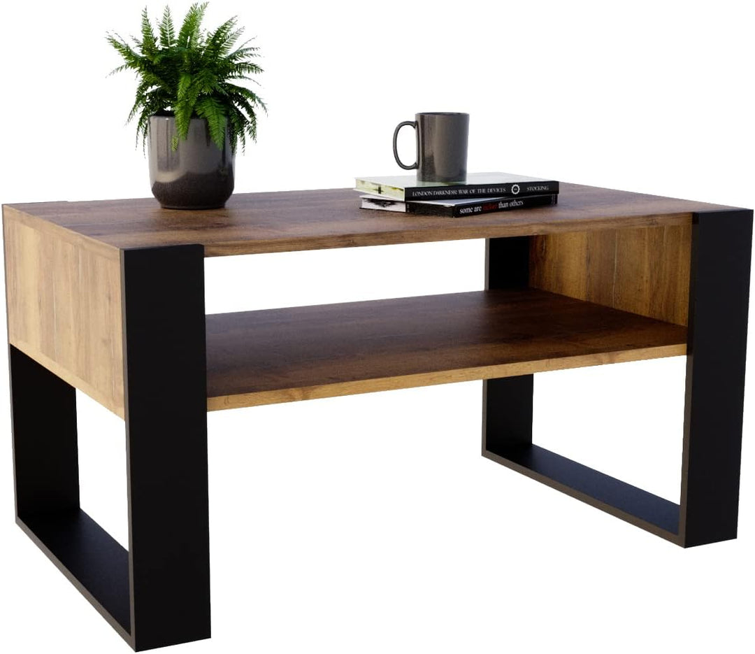 MRBLS Couchtisch – modernes rustikales Design – Wohnzimmer-Tisch Beistelltisch Kaffeetisch Sofatisch