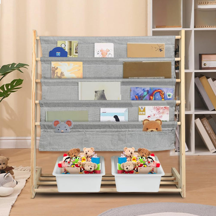 Bücherregal für Kinder, Bücherregal mit 5 Ebenen, Schulbedarf für Kinderzimmer, Kindergarten, Kinder