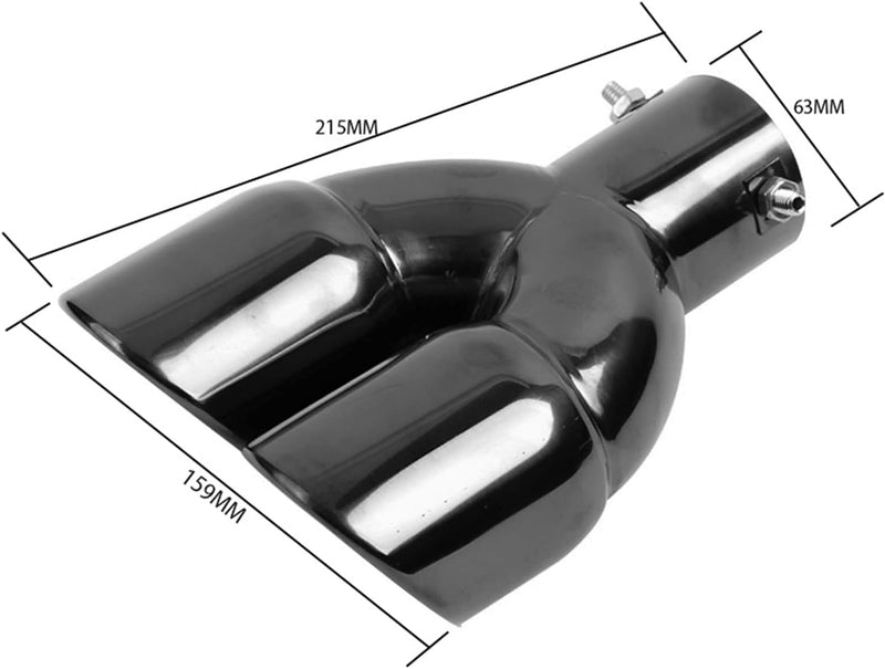 2.5" 63mm Einlass Doppelspitzen Schalldämpfer 3"Auslass Edelstahl Auto Heck Throat Doppelauspuff Ger