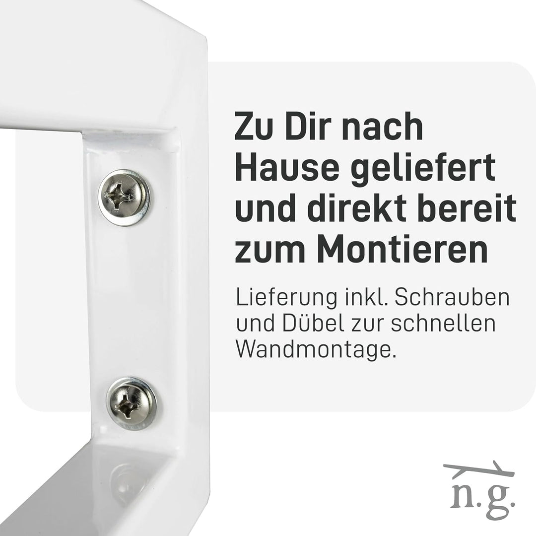 Natural Goods Berlin 2X Wand-Konsole RECHTECK | Waschtisch-Halterung stabil | Einfache Wand-Montage