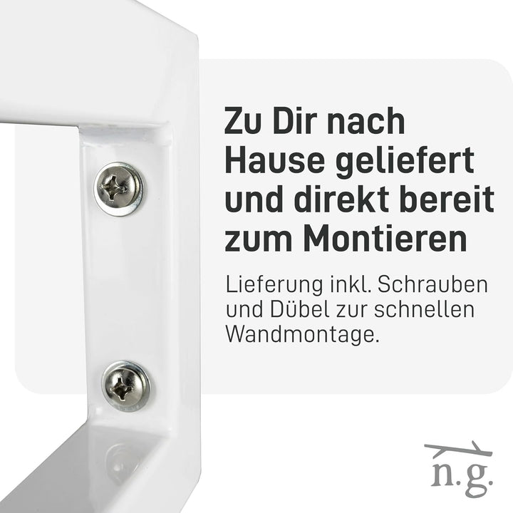 Natural Goods Berlin 2X Wand-Konsole RECHTECK | Waschtisch-Halterung stabil | Einfache Wand-Montage