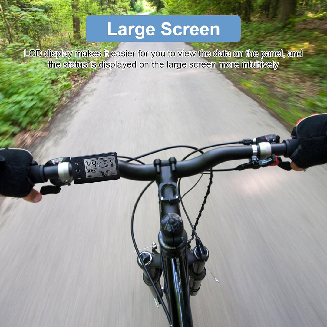Yosoo Health Gear LCD Display für Elektrofahrräder, S866, 24V/36V/48V, Wasserdicht, mit Hintergrundb