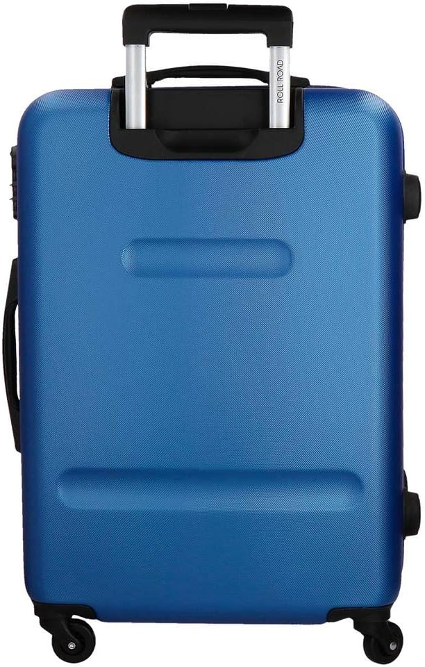 Roll Road Flex Grosser Koffer Blau 51x74x28 cms Hartschalen ABS Kombinationsschloss 91L 3,8Kgs 4 Räd