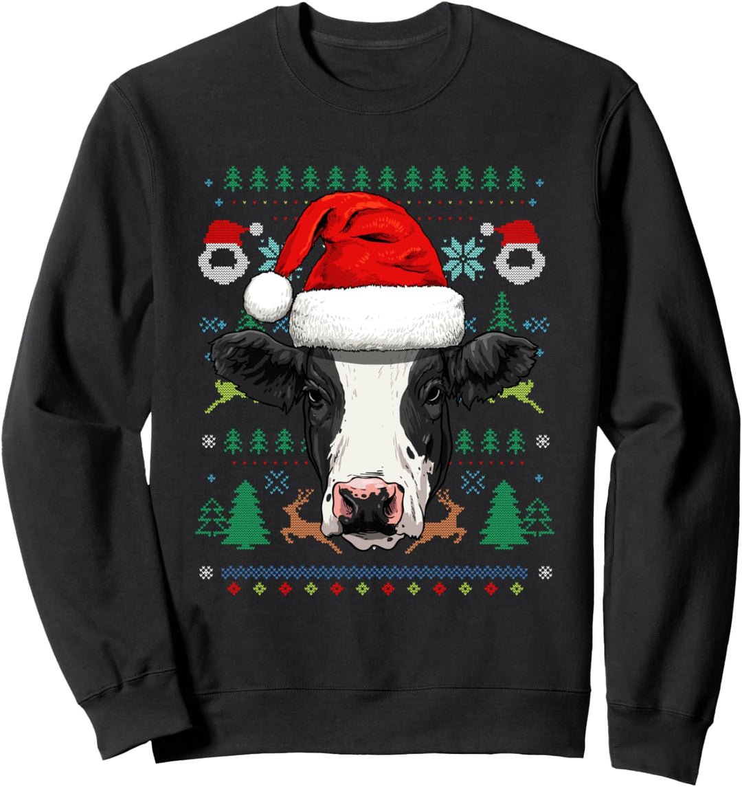 Kuh Hässliche Weihnachtsmütze Weihnachtsmütze Xmas Kinder Jungen Mädchen Sweatshirt