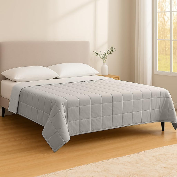 Harbour Housewares Gewichtsdecke mit Aufbewahrungstasche - 125 x 150cm - 4kg - Grau - 1x Schwer Erwa