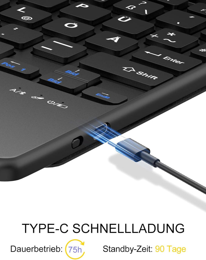 Hülle mit Trackpad Tastatur für Samsung Galaxy Tab S10 FE/S9 FE/S9 10,9/11 Zoll (2025/2023), Bluetoo