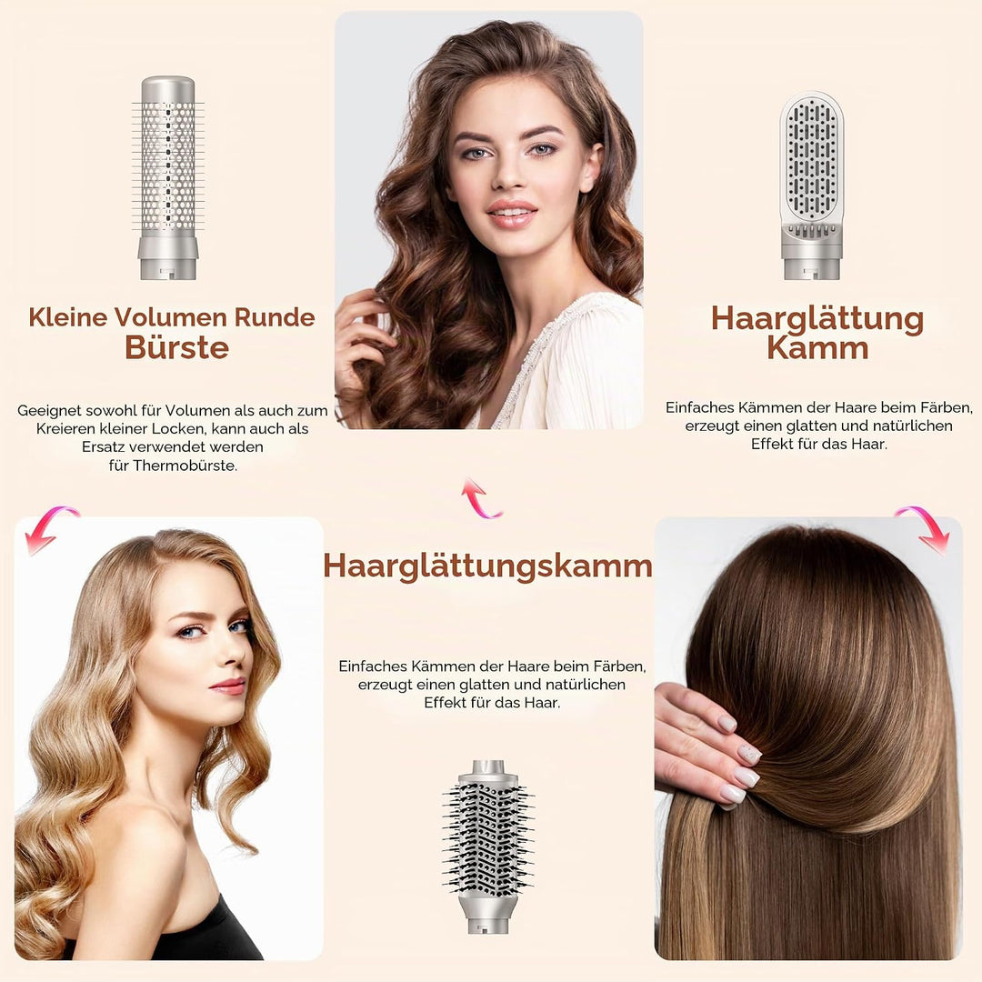 UKLISS 7 in 1 Hairstyler Pro Airstyler Ionen Föhn High-speed Haartrockner Heissluft Lockenwickler Th