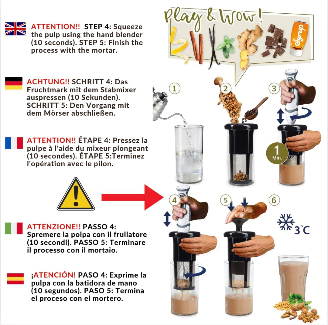 Vegan Milker BLACK, Pflanzenmilchbereiter, Sojamilch Maschine, Nussmilchbereiter, Pflanzenmilch Make