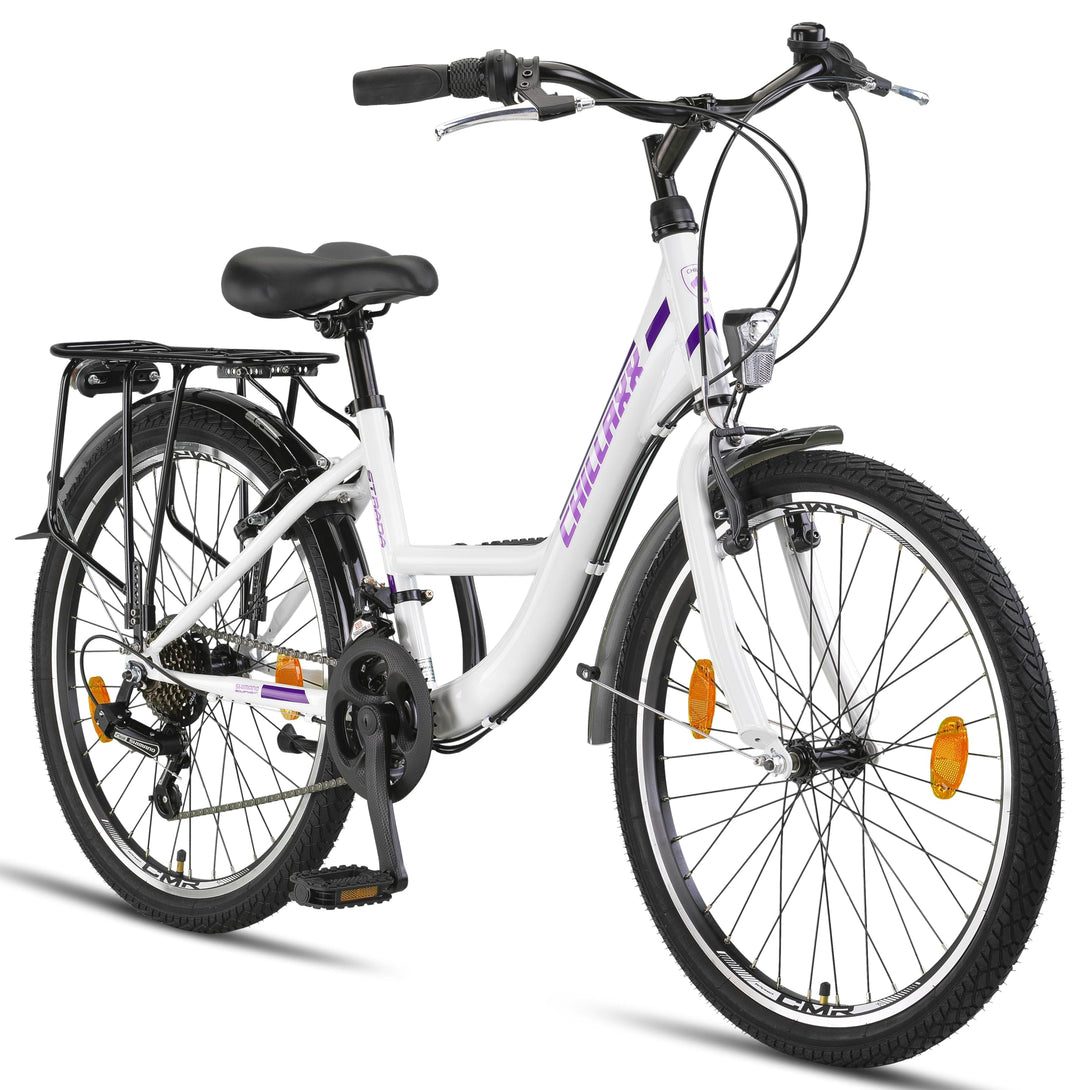 Chillaxx Bike Strada Premium City Bike in 24, 26, 28 Zoll - Fahrrad für Mädchen, Jungen, Herren und