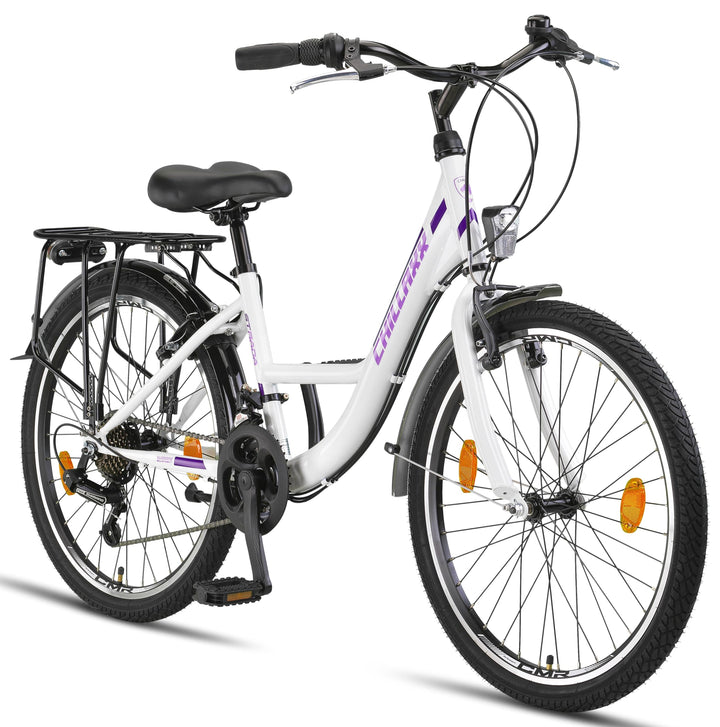 Chillaxx Bike Strada Premium City Bike in 24, 26, 28 Zoll - Fahrrad für Mädchen, Jungen, Herren und