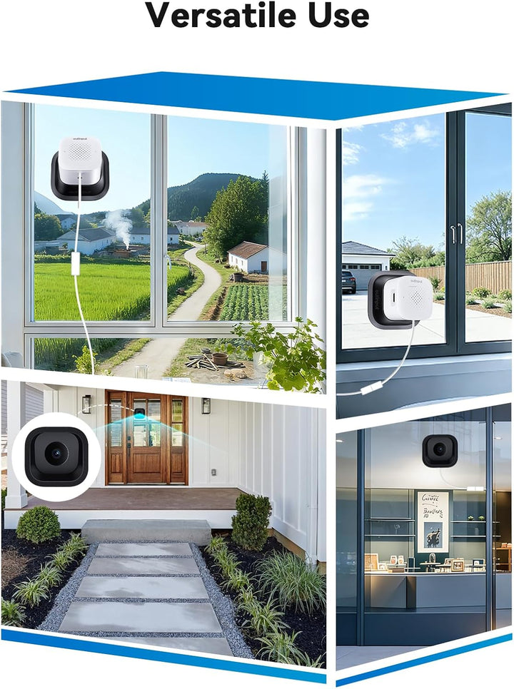 Outinput 3MP 2K Fensterkamera Innen, 2,4G&5GHz Überwachungskamera Innen mit 18° Verstellbarer Halter