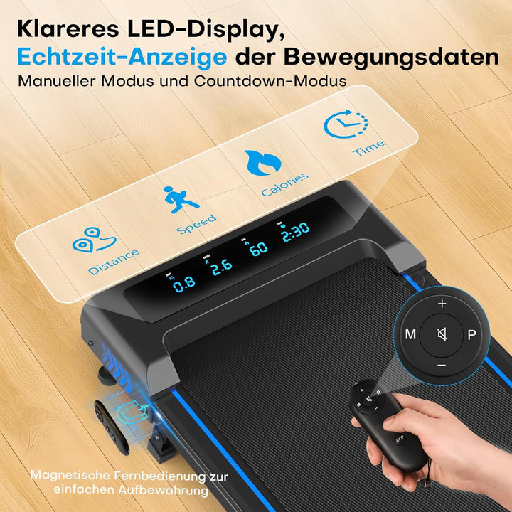 Walking Pad Laufband für Zuhause, 4-IN 1 Laufband Schreibtisch mit 9% Steigung, 2.5HP Walking Machin
