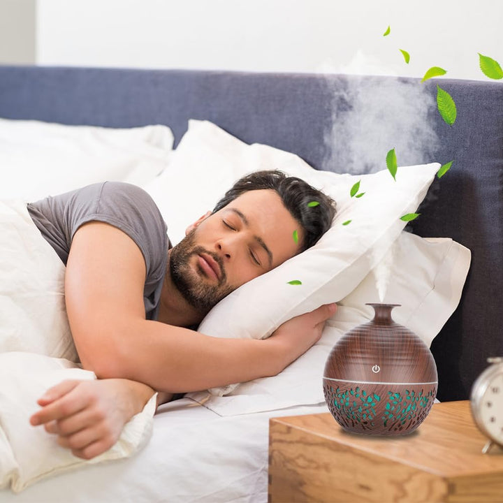 Aroma Diffusor für ätherische Öle, 7 Farben wechselnde Luftbefeuchter USB 130ml LED Frischer Nebel S