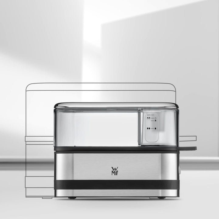 WMF Küchenminis 2-Eier-Kocher, Eierkocher für 1-2 Eier, mit Eipick, BPA-freies Tritan, 250 W, cromar