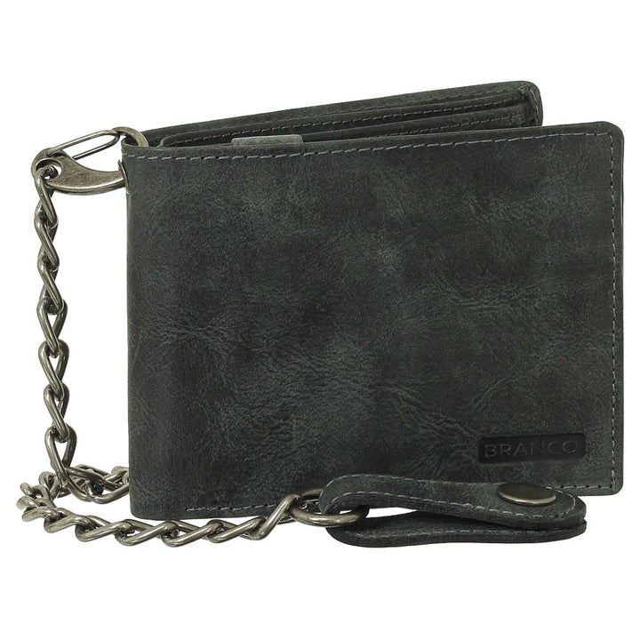 Ledershop24 Luxus Leder Bikerbörse mit Kette Geldbörse Portemonnaie Geldbeutel 12,5 cm vers. Farben