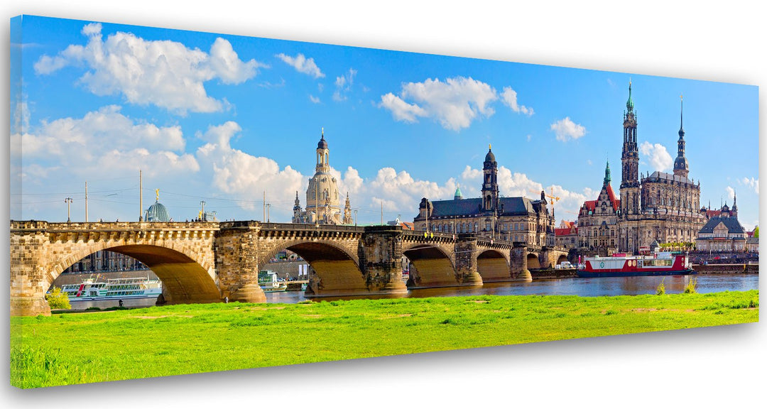 Feeby. Leinwandbild, Bilder, Wand Bild, Wandbilder, Kunstdruck 150x60 cm, DRESDEN ELBE VALLEY, DEUTS