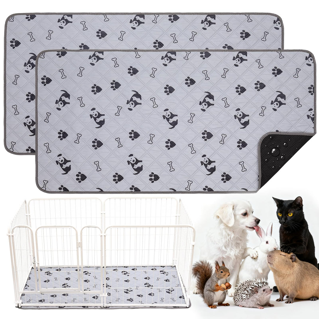 2 Stück PIPI Pads 142x70cm für Meerschweinchen, wasserdichte &amp; rutschfeste Unterlage mit 4 Lagen, su
