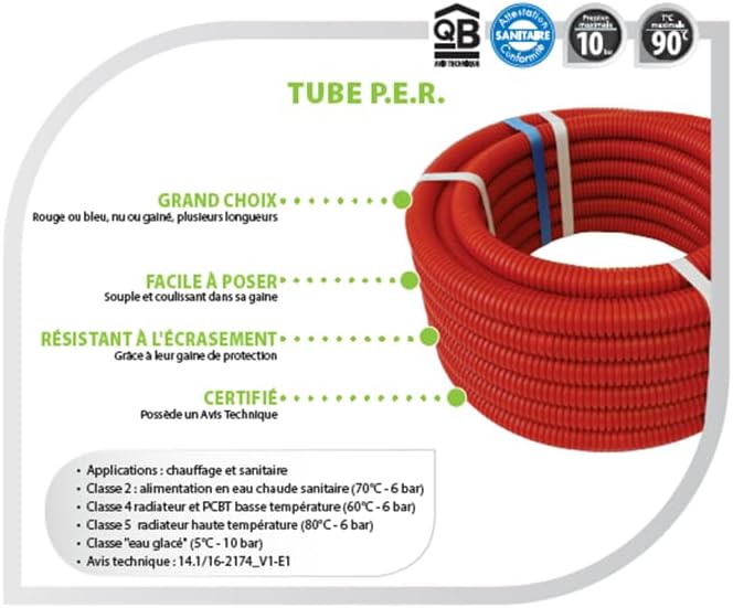 SOMATHERM FOR YOU Krone, 50 m, PER Rohrdurchmesser 12 mm, rot ummantelt 113-12-50i, grau