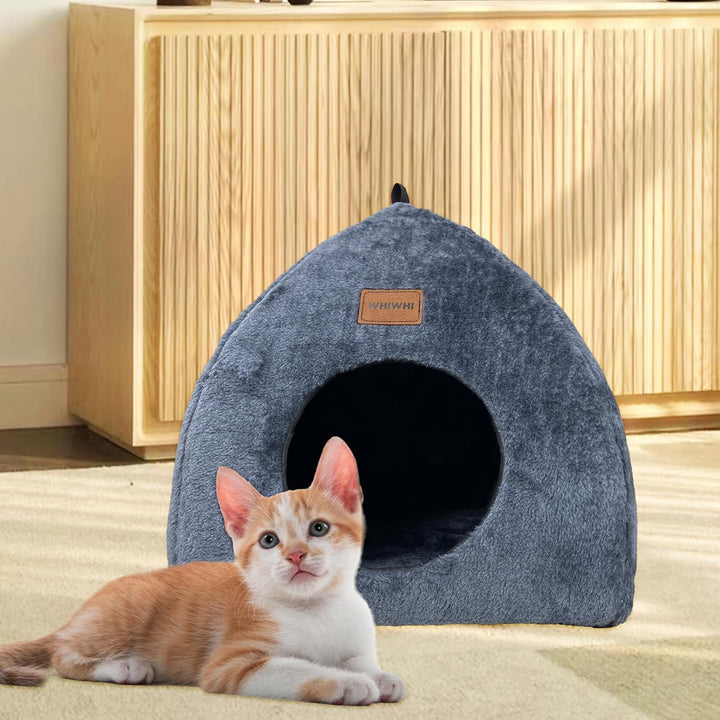 Katzenhöhle für Drinnen Katzenzelt mit Waschbarem Plüschkissen Weiches und Flauschiges Katzenhaus Kl