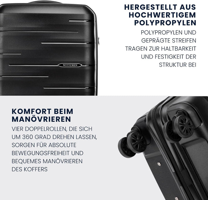 WITTCHEN ARCO Line | Grosser Koffer Reisekoffer | Leichtes Gepäck Polypropylen TSA-Schloss Teleskopg