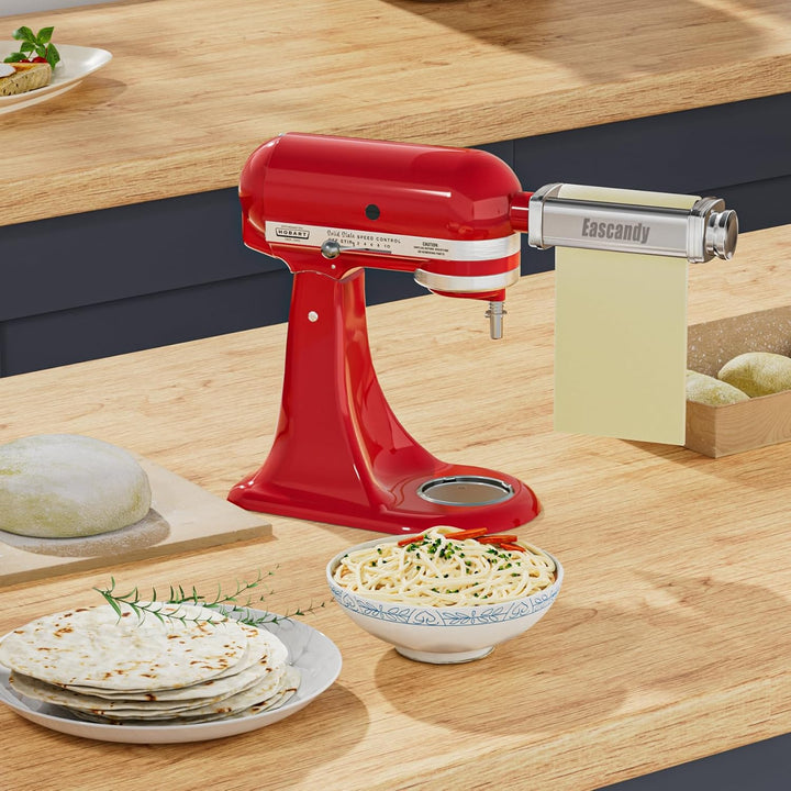 Nudelrollenaufsatz für KitchenAid, Edelstahl Nudelrollenaufsatz für KitchenAid Standmixer, 8 Gänge E