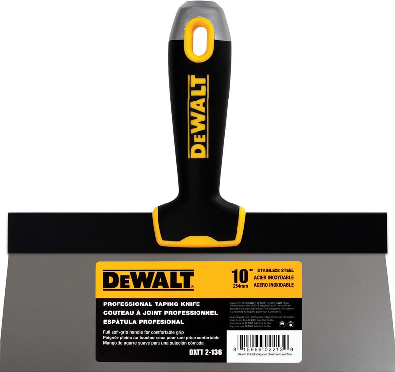 DEWALT DXTT-2-136 Taping Messer, Edelstahl, mit weichem Griff, 25,4 cm 10-Inch, 10-Inch