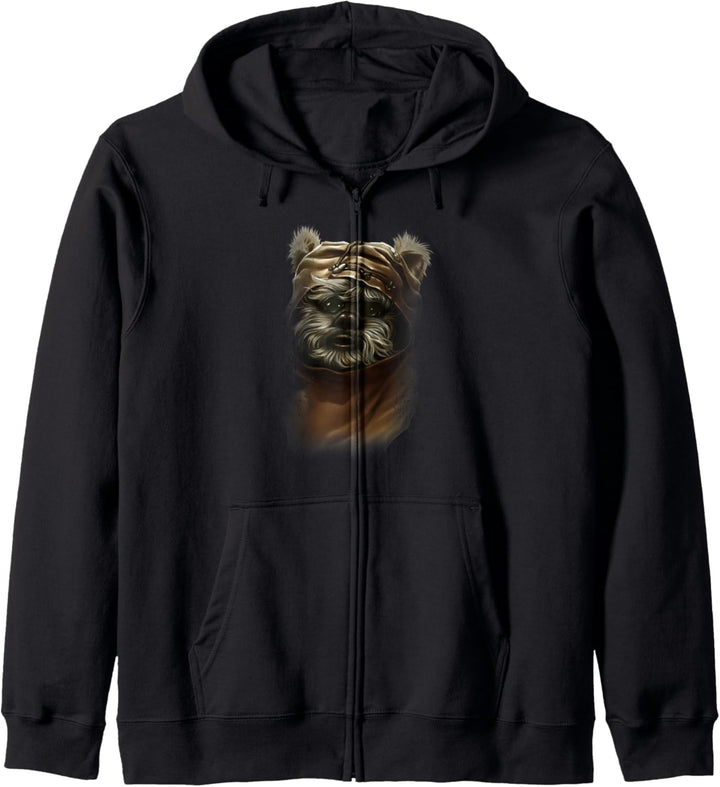 Star Wars Wicket Ewok Portrait Painting Kapuzenjacke