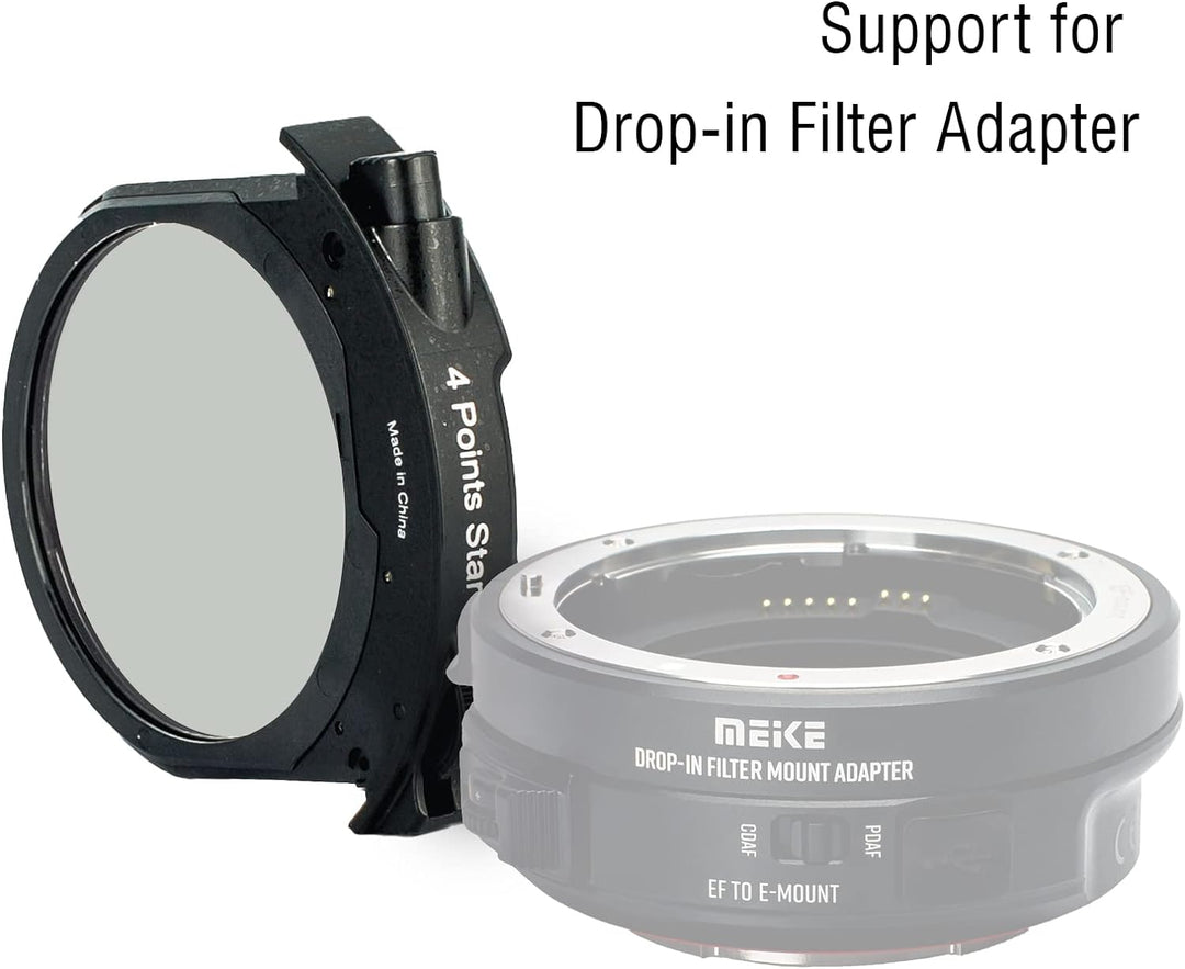 Meike 4 Points Star Drop-in Filter für Canon und Meike Drop-in Filter Mount Adapter Serie MK-EFTR-4P
