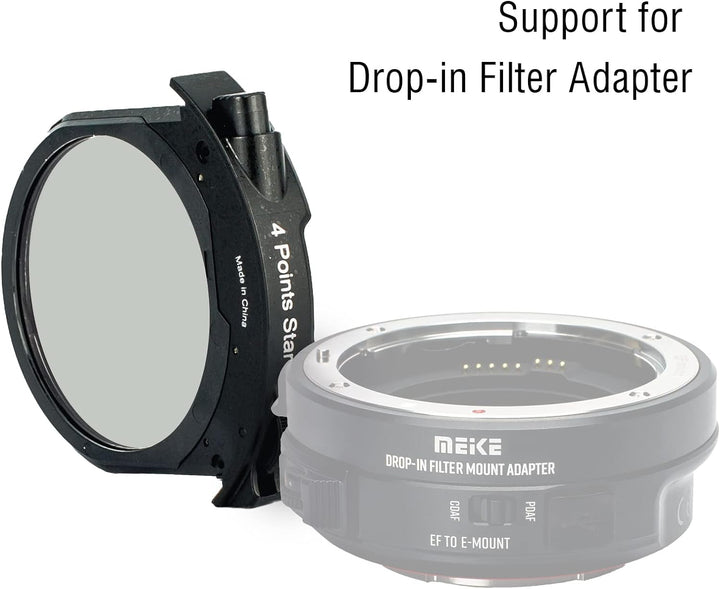 Meike 4 Points Star Drop-in Filter für Canon und Meike Drop-in Filter Mount Adapter Serie MK-EFTR-4P
