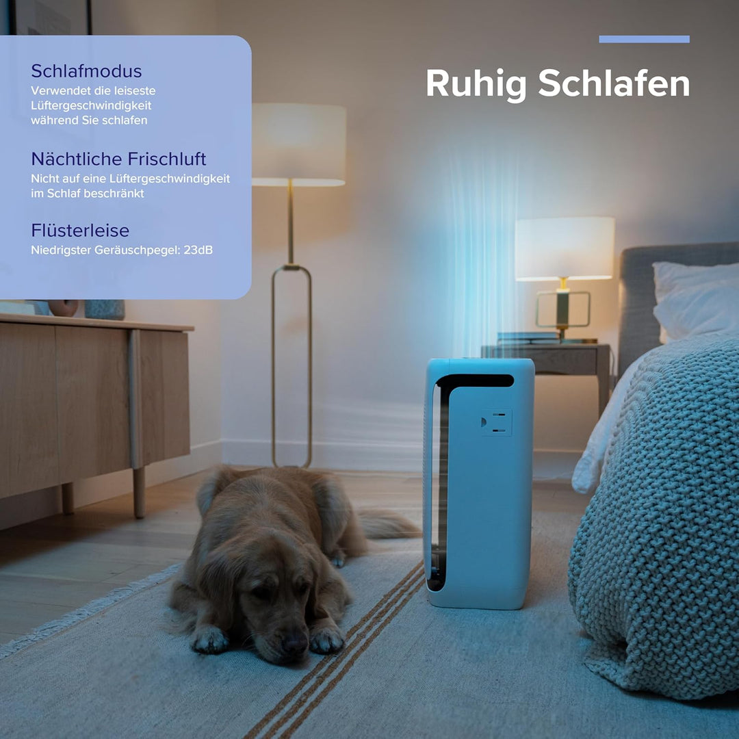 LEVOIT Luftreiniger Allergiker mit Tiermodus, CADR 416m³/h bis 87㎡ Racherzimmer Wohnung, Dualsensor&