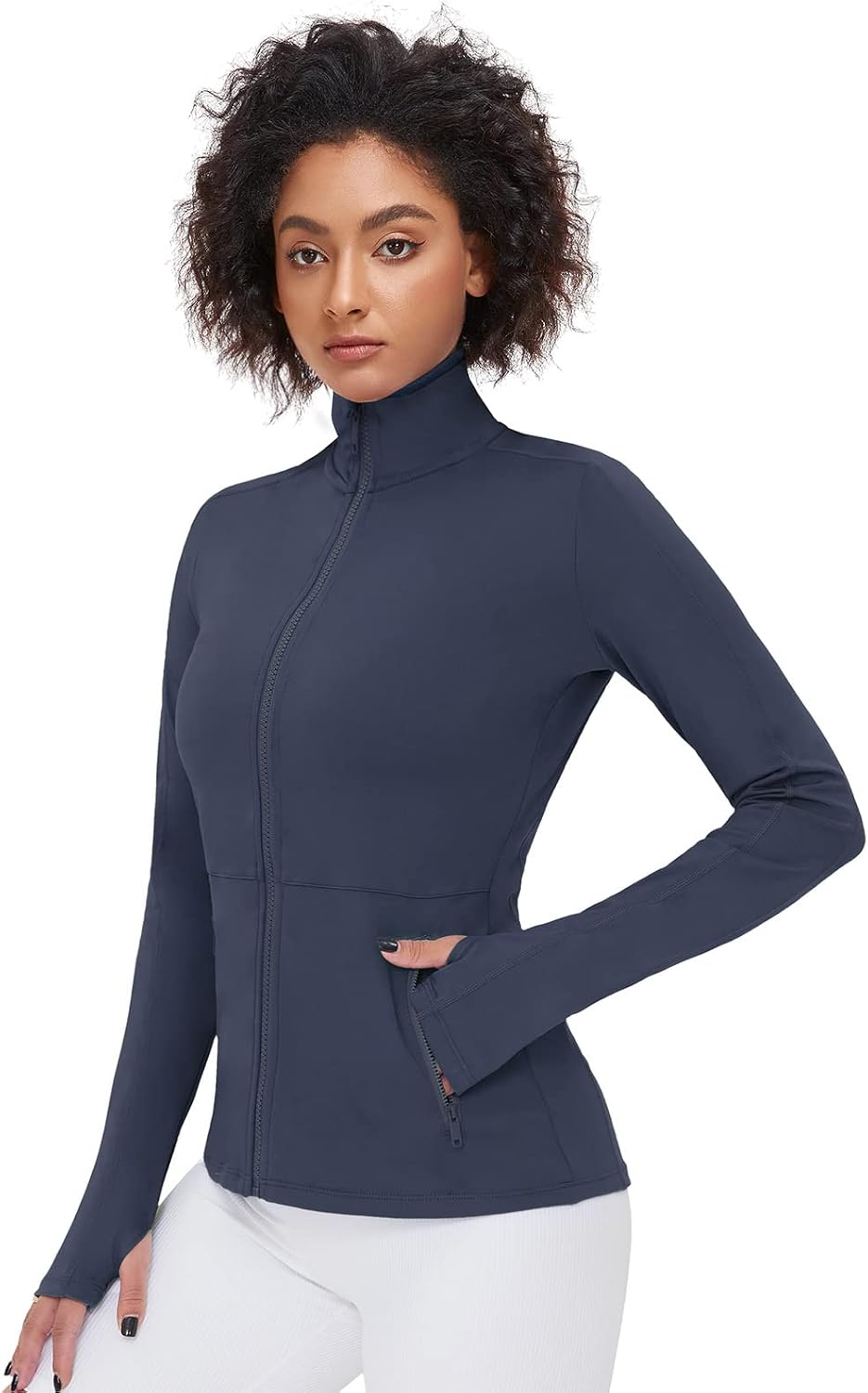 VUTRU Damen Laufjacke Hoher Kragen Leicht Sportjacke Langarm Yoga Shirt Fitness Jacke Atmungsaktive