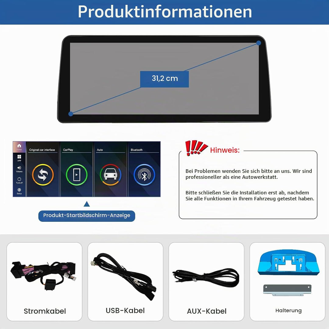 Road Top 12,3 Zoll Ultraschmaler Autoradio Carplay für BMW 5er E60/E61 CCC | 2003-2008 Jahr, Linux H